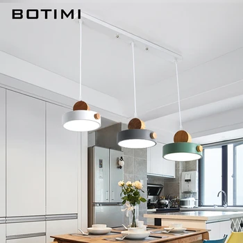 BOTIMI Nordic Luminile LED Cu Abajur Metal Pentru Sala de Mese 220V Cablu Lampă de Agățat Restaurant corp de Iluminat