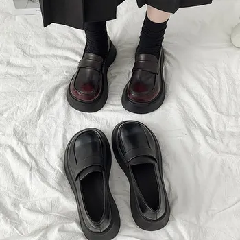 De sex feminin stil Britanic 2020 nou cu talpi groase crescut student versiunea coreeană de toamnă și de iarnă de toate-meci moale din piele pantofi