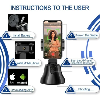 Smartphone-ul de Recunoaștere a Feței de Urmărire Fotografiere Stabilizator Anti-shake Place de Fotografiere PTZ mână Video Selfie Cu telefonul Sta