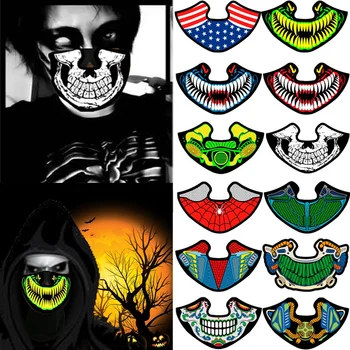 Led Masca Neon Înfricoșătoare Petrecere Masca Halloween Festival de Muzică de Sunet Activat Masca Maska Cosplay Groază Mascarillas masca de Partid