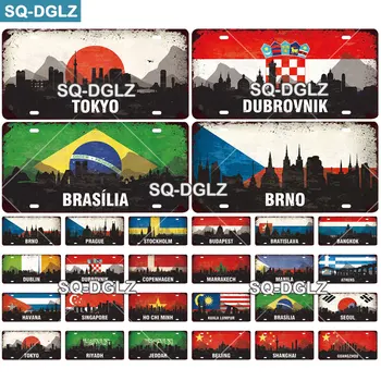 [SQ-DGLZ] Faimosul Oraș de Înmatriculare Metal Semn de Epocă Placa Țară Tin Semn Decor de Perete Decor pentru Bar de Călătorie Brasilia Poster
