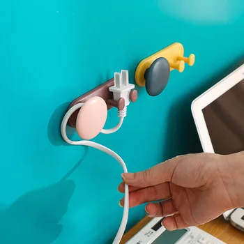 Plug suport cârlig de bucătărie de uz casnic punch-free fără sudură cablu organizator artefact putere cablu de date de stocare lipicios cârlig