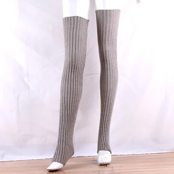 Cald Tricotate De Bumbac Picior Cald Pentru Femei De Iarnă Poartă Peste Genunchi Picior Cald Uzura De Moda 2020