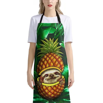 Hawaii Stil Sort Amuzant Tropicale Ananas Imprimare Jumătate de lungime de Adult Șorț cu Buzunar Mare de Coacere Bucătărie pentru Gătit Accesorii