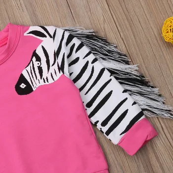 Moda Zebra Maneca Fete Pentru Copii Tricou Copii Haine De Primavara Toamna Topuri Casual Cu Maneci Lungi Vrac Copii Hanorace Jachete