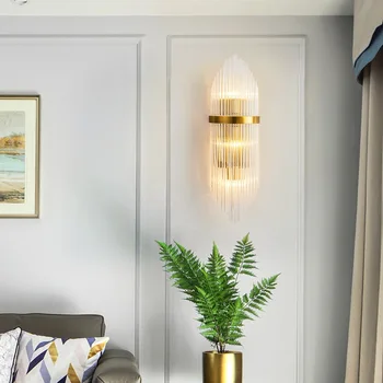 Post-moderne de Cristal de Lux Lampa de Perete cu LED Living Fundal Lampă de Perete Dormitor Simplu Faruri Scara Trece Lumina