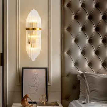 Post-moderne de Cristal de Lux Lampa de Perete cu LED Living Fundal Lampă de Perete Dormitor Simplu Faruri Scara Trece Lumina