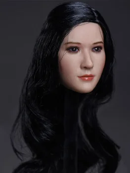 Cap de femeie Sculptură Sculpta 1/6 Păr Negru de Frumusete din Asia Fata de 12