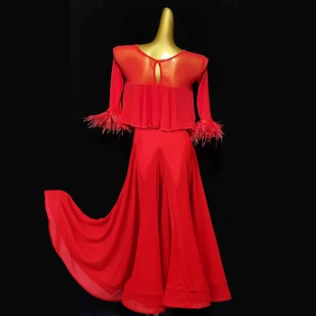 Rochie de bal standard american ballroom salsa rochie vals tango rochie rochie de bal rochii de pene de bal rochie de mq239