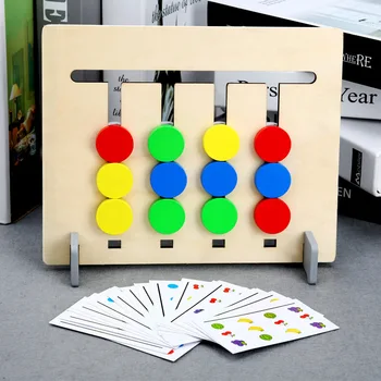 Montessori Jucărie, Culori și Fructe Dublă față-Verso de Potrivire Joc de Raționament Logic de Formare Educative pentru Copii Jucarii pentru Copii jucarii din Lemn