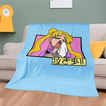 HUGSIDEA Roz Sailor Moon Imprimare Pături Cuverturi de pat pentru Fete Cadou de Desene animate Sherpa Canapea de Pluș Arunca Pătură Mantas de Cama