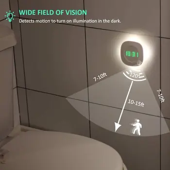 Senzor inteligent Ceas de Perete cu LED 2 Culori de Acasă de Noapte Ceas cu LED-uri pentru Toaletă de Acasă a CONDUS Corpul de Inducție Senzor de Noapte Lumina