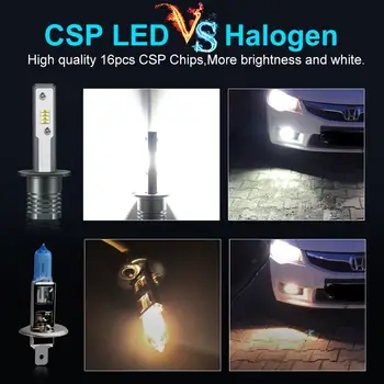 2 buc Masina de Ceață Lampa H1 H3 LED proiectoare Ceata Becuri cu CSP LED Chips-uri Super-Alb 12V