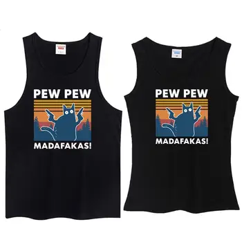 2020 moda Pew Pew Madafakas Tricou Noutate Amuzant Cat de Epocă Echipajul Gât pentru Bărbați bumbac vesta Amuzant Tricou femei Umor Cadou