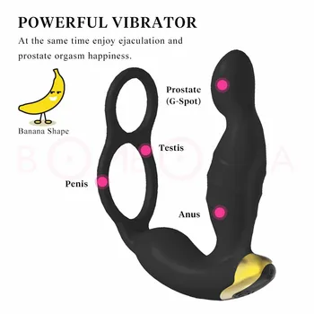 Masculin, Prostata Pentru Masaj Vibrator Anal Plug Din Silicon Rezistent La Apa De Prostata Stimulator Buttplug Intarziere Ejaculare Inel Jucărie Sexuală Pentru Bărbați