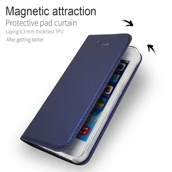 Magnetic Flip case pentru iPhone 6 6s 7 8 Plus X XR XS Max 11 12 Pro Caz din Piele Carte de Portofel de Buzunar Carte de Protectie Flip Cover