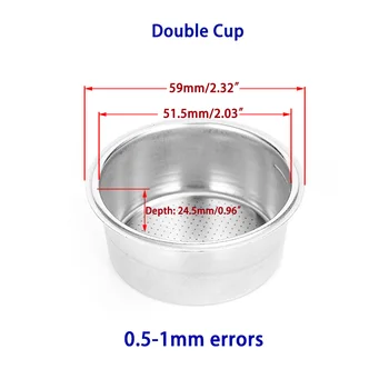 51mm Dublu-Cupa mașină de Cafea Filtru Non-Presiune pentru uz casnic, filtru de cafea accesorii de Bucatarie mașină de cafea părți