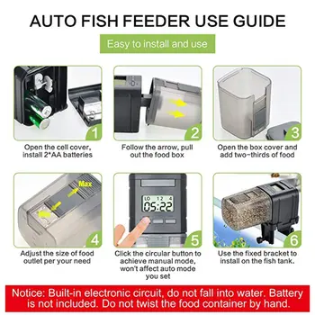 Pește Alimentator Unitate de Alimentare Automata Unitate 20032005 Pește Alimentator Automat Af2009d Electronice 3 tipuri de baterii