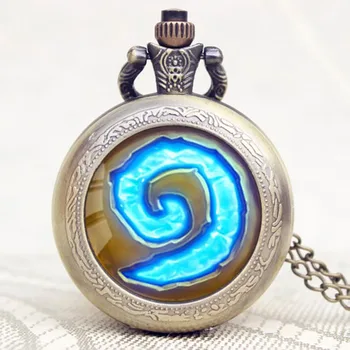 Ceas de Buzunar antic Fierbinte Joc WoW World of Warcraft Hearthstone Tema Cuarț Asistenta Ceas Pandantiv Lanț reloj de bolsillo hombre