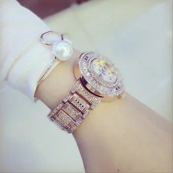 Brand de Lux Diamante, Ceasuri de Aur pentru Femei Doamnelor Cuarț Ceas de mână Brățară din Oțel ceas femei Relogio Feminino Relojes Mujer