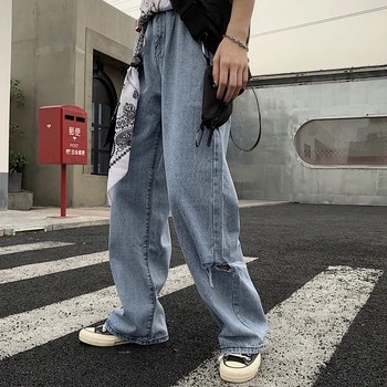 2020 Nouă Femei Blugi de Moda Streetwear Hip-hop-ul de Imprimare se Spală Blugi boyfriend pentru Femei de Liber Casual Pantaloni din Denim Jean femme