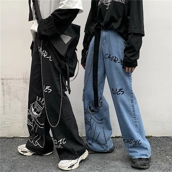 2020 Nouă Femei Blugi de Moda Streetwear Hip-hop-ul de Imprimare se Spală Blugi boyfriend pentru Femei de Liber Casual Pantaloni din Denim Jean femme