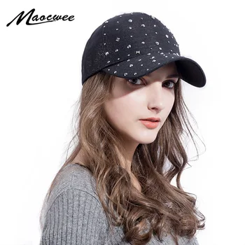 Femei de moda Stras Pălării Diamant Soare Capac Swag Casquette Fixați Înapoi Gorras culoare Solidă de Vară de Baseball Capace Fata Tatei Oase