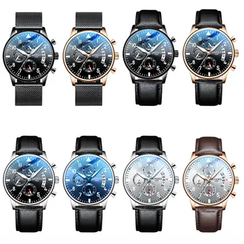 Jenises ceas sport barbati ceasuri de lux impermeabil militar cuarț ceas de mână pentru bărbați calendar chronograph leather mens ceasuri