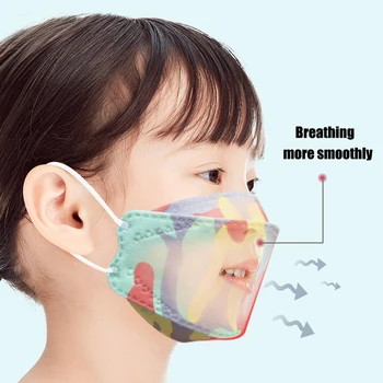 Copilul 3D Masca de Fata KN95 Formă de Pește Măști Copii 4-strat de Filtru de aparat de Protecție a respirației Certificare CE de Unică folosință Mascarillas