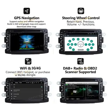DSP Cip IPS Auto Multimedia player Android 10 Automotivo 2 Din Pentru Dacia/Sandero/Duster/Renault/Captur/Lada/X 2/Logan cu 2 SGP