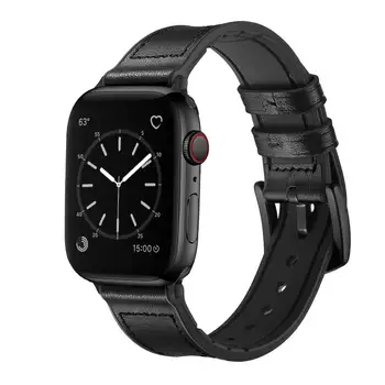 Silicon+curea din Piele pentru Apple watch band 44mm 40mm iWatch 42mm 38mm inteligent watchband bratara pentru Applewatch serie 5 4 3 6 SE
