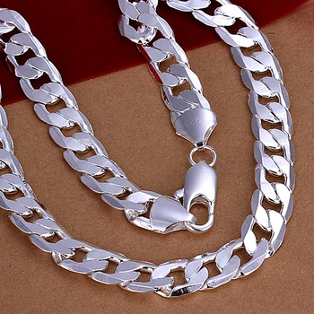 En-gros de 20-24 inch 10MM lățime de Argint om de bijuterii Colier/Brățară moda barbati solid snake chain pungi cadou transport gratuit