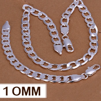 En-gros de 20-24 inch 10MM lățime de Argint om de bijuterii Colier/Brățară moda barbati solid snake chain pungi cadou transport gratuit