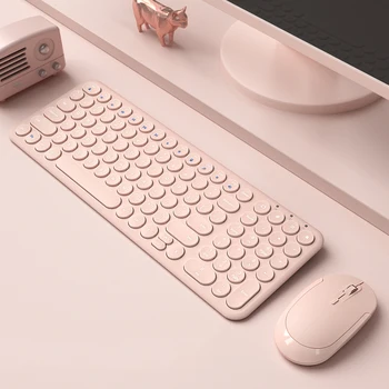 Silent Gaming Keyboard Mouse Combo Wireless 2.4 G Rundă tastă Tastatură Mouse-ul Pentru PC Gamer Macbook Pro Tastatura Laptop Mouse-ul Kituri