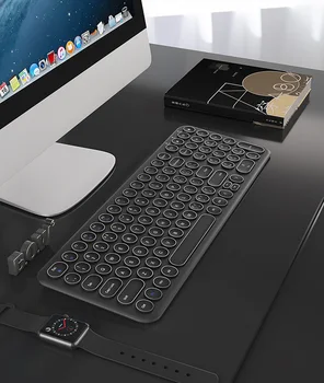 Silent Gaming Keyboard Mouse Combo Wireless 2.4 G Rundă tastă Tastatură Mouse-ul Pentru PC Gamer Macbook Pro Tastatura Laptop Mouse-ul Kituri
