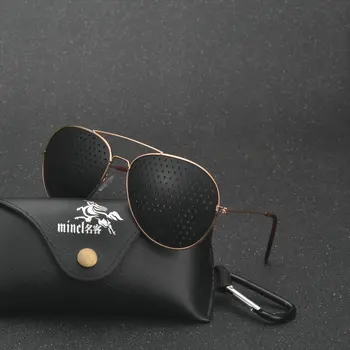 Anti-Miopie Ochelari Pinhole Femei Bărbați Pin Hole ochelari de Soare Ochi de Exercițiu Vederea Îmbunătățirii Naturale de Vindecare Orientare Grija cu cutia FML