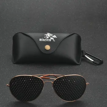 Anti-Miopie Ochelari Pinhole Femei Bărbați Pin Hole ochelari de Soare Ochi de Exercițiu Vederea Îmbunătățirii Naturale de Vindecare Orientare Grija cu cutia FML