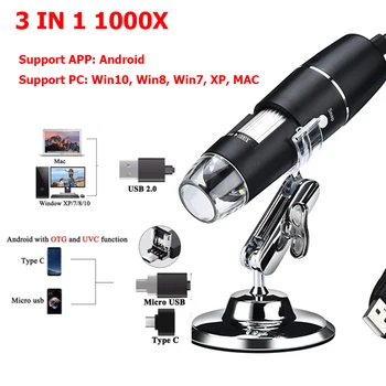 1000X Pixel Ochelari Wifi USB Microscop Digital 8LEDs Electronic Microscop Endoscop Camera Lupa Lift Stand pentru Telefon Pad