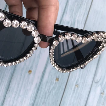 ZAOLIHU Forma de Inima Minunat ochelari de Soare pentru Femei de Dimensiuni Mari de sex Feminin de Ochelari de Soare UV400 lucrate Manual cu Diamante Ochelari de Gafas de sol
