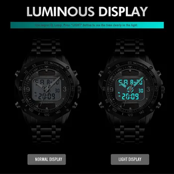 Ceasuri Sport Barbati Solar Led Digital Ceas cu Cuarț Bărbați Ceas Plin de Oțel rezistent la apă Ceas relojes hombre 2019 SKMEI