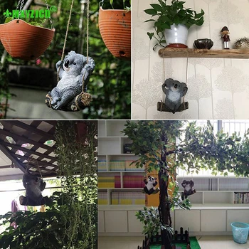 Grădină Koala Rășină Agățat Ornamente Animal Curte De Sculptură Simulare Panda Decoratiuni Acasă Mobilier De Balcon
