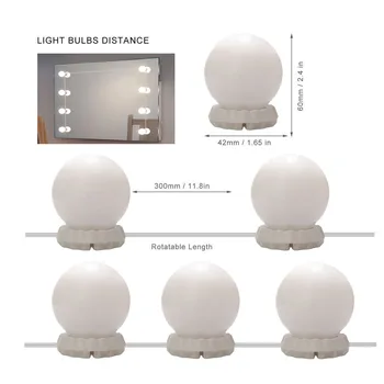 YIMIA 10 Becuri LED Oglindă de Machiaj Lumini 12V LED-uri de la Hollywood Vanitatea Lumini fără Trepte Reglabile Lămpi de Perete Kit pentru Masa de toaleta
