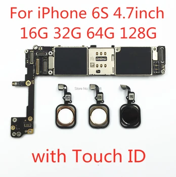 Deblocat complet Pentru iphone 6S Placa de baza Versiunea Oficială Mama bord Cu Deplină Chips-uri Cu/Fara Touch ID 16G 32G 64G 128G