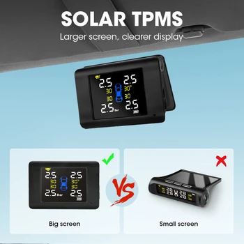 Jansite TPMS Wireless Mașină de Monitorizare a Presiunii în Anvelope Inteligente Sistem Solar de Putere Mare LED cu Built-in/Senzor Extern