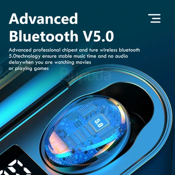 TWS Căști Bluetooth Pentru Telefon Touch Control LED Display Căști fără Fir, Căști cu Microfon Sport rezistent la apa Cască