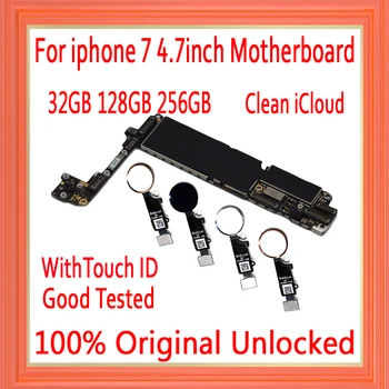 Completați placi de Logica,pentru iphone 7 Placa de baza Cu Touch ID/Witwithout Touch ID, Original, deblocat pentru iphone 7 Placa de baza
