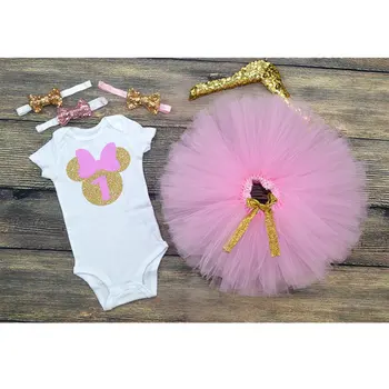 Personaliza Minnies Mouse-ul prințesă ziua de nastere primul copil bodysuit onepiece Rochie Tutu romper Tinuta Set baby shower favoruri de partid