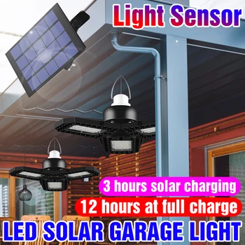Solar LED-uri Bec de 60W 80W în aer liber LED de Energie Solară Lumina Lampa de Gradina Deformabile CONDUS Garaj Lumina rezistent la apa Portabil Lampă de Urgență