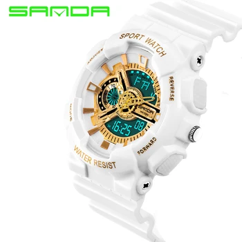 2017 Brand de Lux Sanda Bărbați Militar Ceasuri Sport de Moda de Cauciuc rezistent la apa de Mare Cadran Digital cu LED-uri Chrono Reloj Hombre Pentru Bărbați