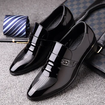Mens Subliniat Toe Din Piele De Brevet Formale Pantofi Oxford Pantofi Pentru Bărbați Pantofi Rochie Oameni De Afaceri Petrecere Pantofi Oxford